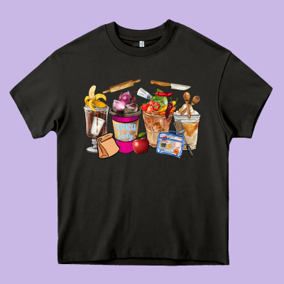 Lunch Lady Coffee Cups Heavy Core Tee Designed By Fadigitalartstudio