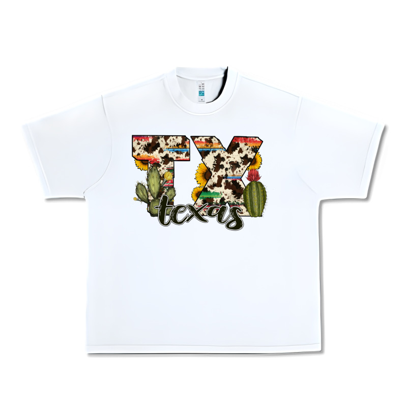 Texas State Cowhide Serape Cactus Urban Heavy Tee by RanaPortraitStore | Teevron