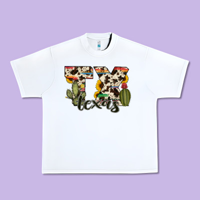 Texas State Cowhide Serape Cactus Urban Heavy Tee Designed By Ranaportraitstore