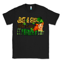 Black Just a girl who loves St. Patrick's Day Classic Tee - FaDigitalArtStudio