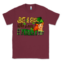Burgundy Just a girl who loves St. Patrick's Day Classic Tee - FaDigitalArtStudio