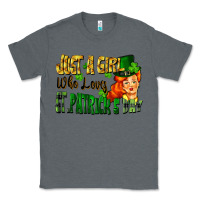 Charcoal Heather Just a girl who loves St. Patrick's Day Classic Tee - FaDigitalArtStudio