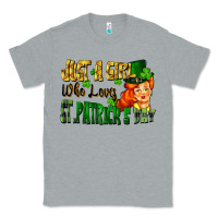 Heather Grey Just a girl who loves St. Patrick's Day Classic Tee - FaDigitalArtStudio