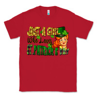 Red Just a girl who loves St. Patrick's Day Classic Tee - FaDigitalArtStudio