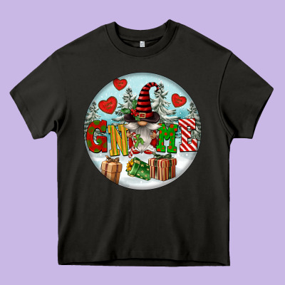 Christmas Gnome Heavy Core Tee Designed By Fadigitalartstudio