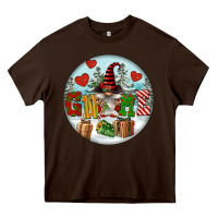 Chocolate Brown Christmas Gnome Heavy Core Tee - FaDigitalArtStudio