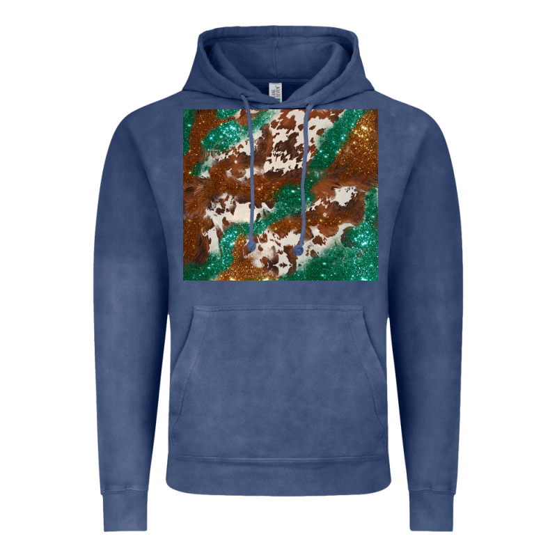 Brown Cowhide Glitter Vintage Hoodie by BarkalooDesign | Teevron