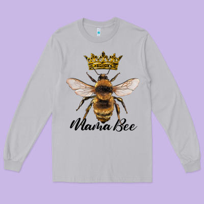 Mama Bee With Crown Long Sleeve Tee Designed By Artiststas