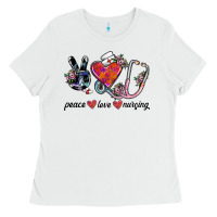 White peace love nursing Ladies Tee - SublimationCraftShop