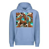Colony Blue astec cowhide highlands cow Premium Hoodie - BarkalooDesign