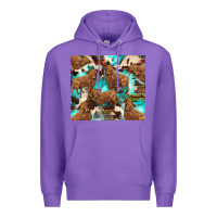 Purple astec cowhide highlands cow Premium Hoodie - BarkalooDesign