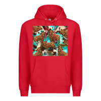 Red astec cowhide highlands cow Premium Hoodie - BarkalooDesign