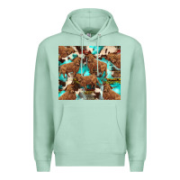 Seafoam astec cowhide highlands cow Premium Hoodie - BarkalooDesign