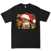 Black Christmas Cow Premium Tee - LillyAllenDesigns