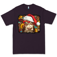 Plum Christmas Cow Premium Tee - LillyAllenDesigns