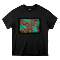 Black western leopard turquoise glitter tooled leather Heavy Core Tee - FaDigitalArtStudio
