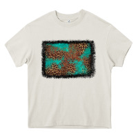 Cream western leopard turquoise glitter tooled leather Heavy Core Tee - FaDigitalArtStudio