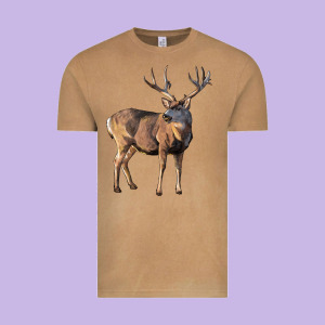 Mule Buck Deer Vintage Tee Designed By Lillyallendesigns