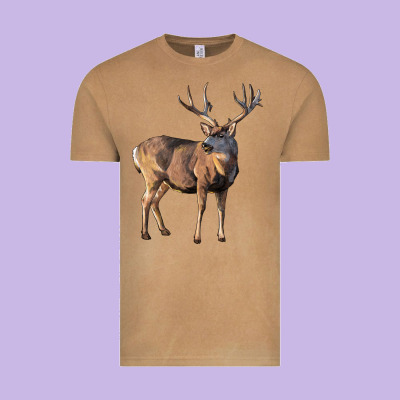 Mule Buck Deer Vintage Tee Designed By Lillyallendesigns