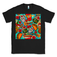 Black hispanic heritage month coffee cups and taco with glitter and leopard  Classic Tee - BundleAndBundleShop