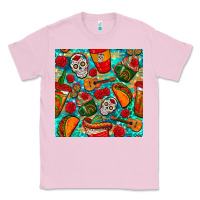 Bubblegum Pink hispanic heritage month coffee cups and taco with glitter and leopard  Classic Tee - BundleAndBundleShop