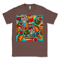Chestnut hispanic heritage month coffee cups and taco with glitter and leopard  Classic Tee - BundleAndBundleShop