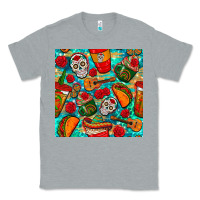 Heather Grey hispanic heritage month coffee cups and taco with glitter and leopard  Classic Tee - BundleAndBundleShop