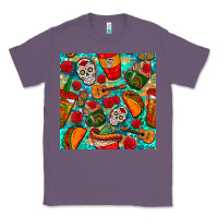 Lavender hispanic heritage month coffee cups and taco with glitter and leopard  Classic Tee - BundleAndBundleShop