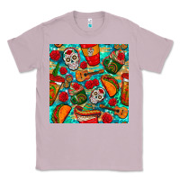 Lilac hispanic heritage month coffee cups and taco with glitter and leopard  Classic Tee - BundleAndBundleShop