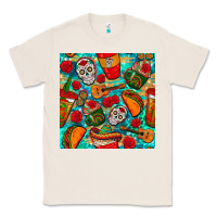 Natural hispanic heritage month coffee cups and taco with glitter and leopard  Classic Tee - BundleAndBundleShop