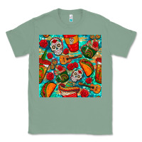 Sage hispanic heritage month coffee cups and taco with glitter and leopard  Classic Tee - BundleAndBundleShop