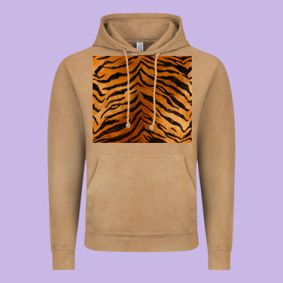 Handdrawn Tiger Pattern Vintage Hoodie Designed By Barkaloodesign