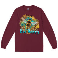 Burgundy bee happy Long Sleeve Tee - Artiststas