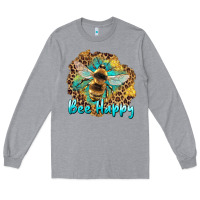 Heather Grey bee happy Long Sleeve Tee - Artiststas
