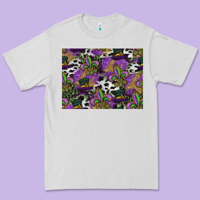 Mardi Gras Celebration Pattern Premium Tee Designed By Cowhidedigitalart