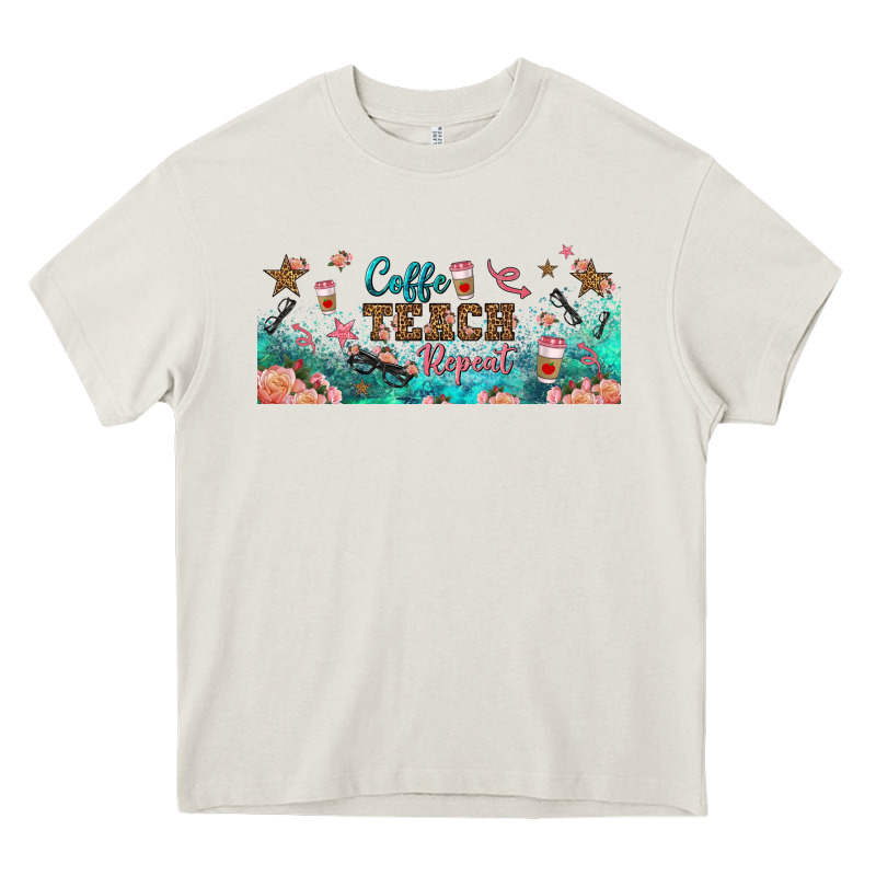 Coffe Teach Repeat Libbey Glass Heavy Core Tee by BundleAndBundleShop | Teevron