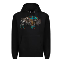 Black cowhide bison Premium Hoodie - RanaPortraitStore