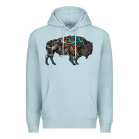 Blue Mist cowhide bison Premium Hoodie - RanaPortraitStore