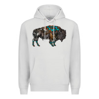 Dove Grey cowhide bison Premium Hoodie - RanaPortraitStore