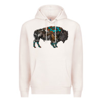 Pale Pink cowhide bison Premium Hoodie - RanaPortraitStore