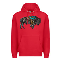 Red cowhide bison Premium Hoodie - RanaPortraitStore