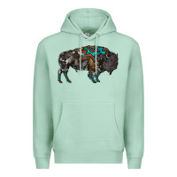 Seafoam cowhide bison Premium Hoodie - RanaPortraitStore