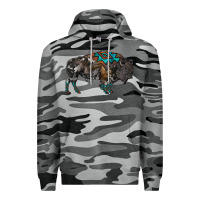 Slate Camo cowhide bison Premium Hoodie - RanaPortraitStore