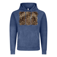 Vintage Denim handdrawn leopard pattern brown Vintage Hoodie - BarkalooDesign