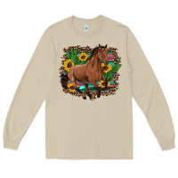 Mushroom western horse cactus sunflowers serape leopard  turquoise wooden Long Sleeve Tee - Artiststas