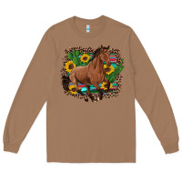 Toasted Coconut western horse cactus sunflowers serape leopard  turquoise wooden Long Sleeve Tee - Artiststas