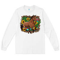 White western horse cactus sunflowers serape leopard  turquoise wooden Long Sleeve Tee - Artiststas