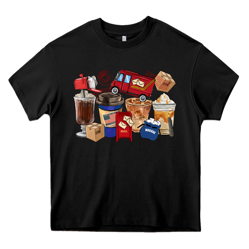Postal Worker Coffee Cups Heavy Core Tee by FaDigitalArtStudio | Teevron