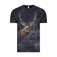 Cloud Black Mule Buck Deer Head Vintage Tee - LillyAllenDesigns
