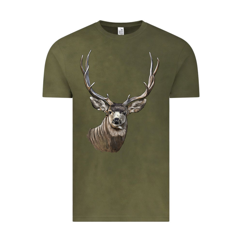Mule Buck Deer Head Vintage Tee by LillyAllenDesigns | Teevron